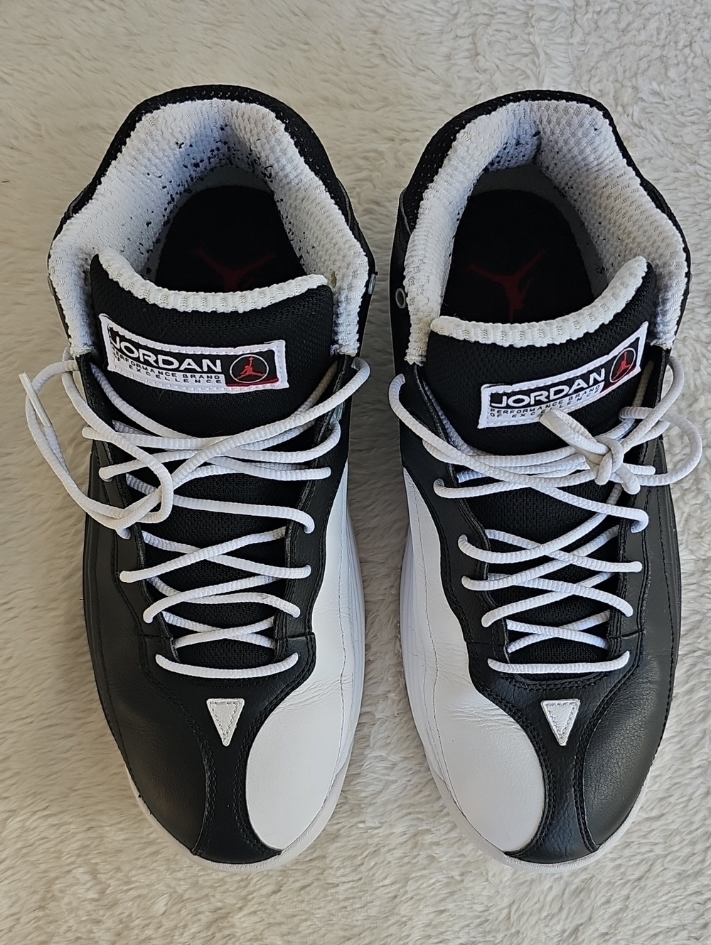 VNFS Nike Air Jordan Jumpman Team 1 Black White Red 644938-002 Size 9.5 OG Box - Picture 4 of 16